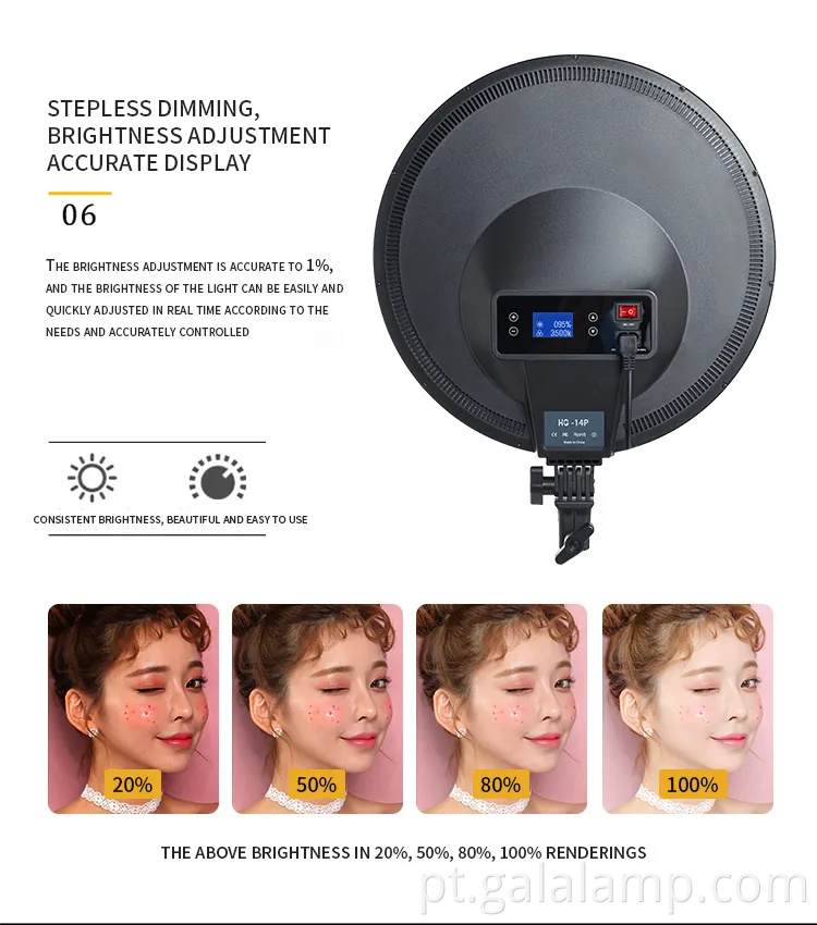 Luz de painel LED de 14 polegadas para transmissão profissional ao vivo